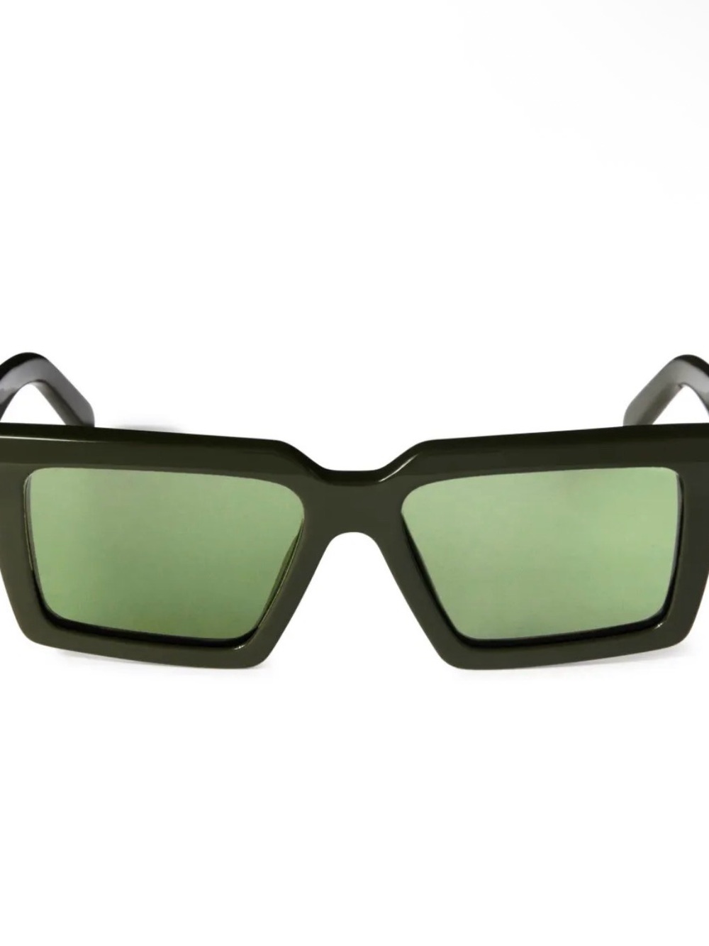 Off-White Rectangular Windsor Sunglasses in Olive Green - Picture 2 of 5